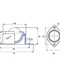 Technical diagram of ✝️ 1" Stainless Steel Ball Transfer Units,4pcs Screw Mounted Roller Ball Transfers Bearing,Load Capacity 88lbs,for Conveyor Roller Stand Transmission System