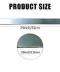 304 Brushed Stainless Steel Trim Filler Strip Set With Flat Profile 24-Inch Length 1/8-Inch Thickness 1.5-Inch Width 2-Piece Silver Bar Kit For DIY Crafts with dimensions highlighted