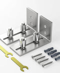 2 Pack Floor Guide For Barn Doors, Adjustable Stainless Steel Sliding Door Rollers, Wall Mounted Bottom Guides with screws and tools