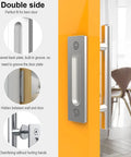 Sliding Barn Door Handle Double Sided Pull And Flush Embedded Invisible Stainless Steel, highlighted on a modern yellow door.