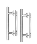 Heavy Duty 12 Inch Pull And Flush Barn Door Handle Set Two Pack With Large Rustic Two Side Design For Gates Garages Sheds And Furniture.