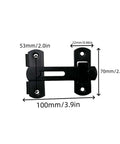 Front view of Stainless Steel Door Lock For Barn Doors Rust Resistant Sliding Barn Door Latch Cabinet Security Hardware with dimensions.