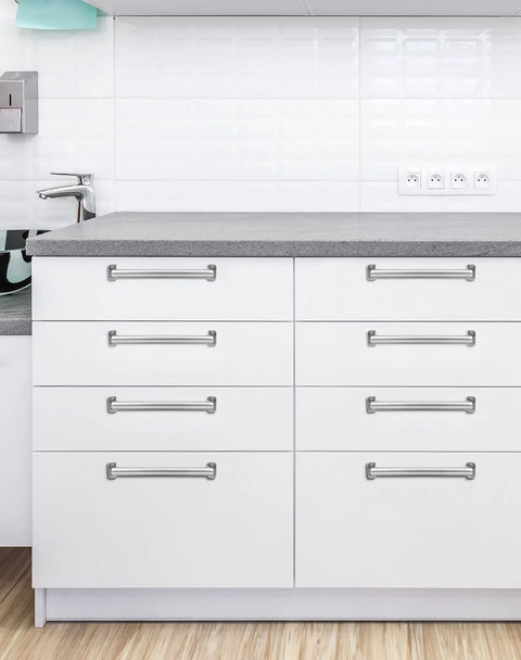 Large Stainless Steel Barn Pull Handle Set Of 4 With Screws For Cabinets Sliding Doors Closets Keyless Entry Doors Fences Barn Doors And Gates Durable Modern Finish Easy To Install on white kitchen cabinets