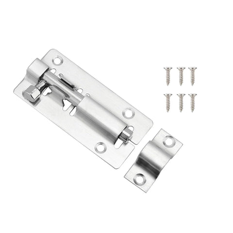20 Pack 3 Inch Stainless Steel Barrel Bolt Latch Set With 6 Screws For Indoor Doors And Gates Silver Sliding Bolt Lock For Top Of Door And Gate Weather Resistant And Easy To Install close-up view