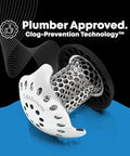 Ultra Revolutionary Stainless Steel Bath Tub Drain Protector And Hair Catcher With Strainer For Universal Drains on blue background