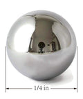Close-up of a stainless steel bearing ball, 1/4 inch diameter, polished surface, part of Stainless Steel Bearing Balls One Quarter Inch Pack Of 100 For Bicycles Motorcycles And Auto Parts 304 Grade Durable Rust Resistant Precision Hardware Boss Grade Replacement For Bearings And Mechanical Assemblies HFS