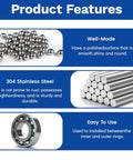 Assorted 840 Pcs Stainless Steel Bearing Balls For Bikes, Metric Precision Ball Bearings, Loose Bicycle Bearings 2 To 10 Mm
