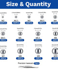 Assorted 840 Pcs Stainless Steel Bearing Balls For Bikes, Metric Precision Ball Bearings, sizes 2 to 10 mm, with tweezers.