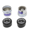 Stainless Steel Bearing Protector For 2.717 Inch Hubs With 23B Bra and Bearing Buddy 2717 SS shown with caps off and on