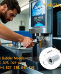 Man installing a 12 Pack Bearing Sleeve for 3220 Dispenser, Replaces Crathco 3220 and Grindmaster Cecilware 3220, close-up showing sleeve size