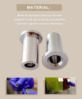 Stainless steel Six Pack 3220 Bearing Sleeves Replacement For Beverage Dispensers, 3587 Compatibility, shown with installation examples.
