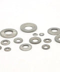 Assorted Belleville Washer M6 Stainless Steel Disc Spring Pack Of 50 on white background, including various sizes and textures.