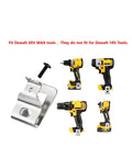Durable 304 stainless steel belt clips for 20V MAX drills and drivers, 4-pack with screws, shown alongside compatible tools.