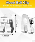 Durable 304 stainless steel belt clip set includes four replacement hooks with screws for Ryobi and Ridgid 18V tools.