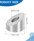 Product size diagram of Five Pcs One Quarter Inch ID Beveled Angle Washers Stainless Steel For Wire Rope