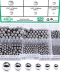 620 Pieces Stainless Steel Bicycle Bearing Balls Set, Precision Steel Balls For Bearings, Six Sizes, Plastic Pack