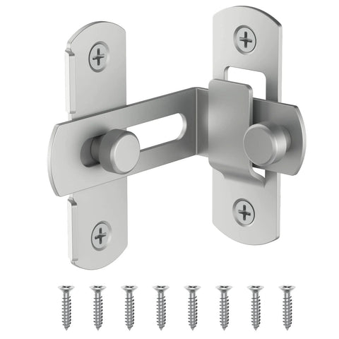 90 Degree Bifold Flip Door Latch in Stainless Steel 304 with screws, angle latch lock for barns, bathrooms, outdoor and garages.