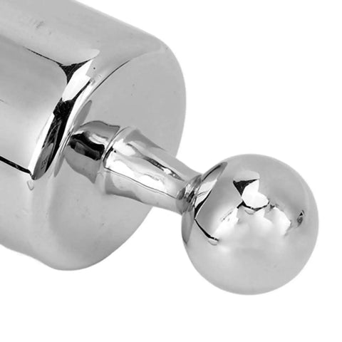 Close-up of 316 Stainless Steel Boat Bimini Ball Top Cap Fitting External Eye End for 22mm and 25mm tubes with a polished finish