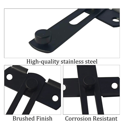 Barn Door Latch Set 4 Pack 100mm By 70mm Three Point Nine Four Inch 180 Degree Flip Lock for sliding doors with stainless steel.