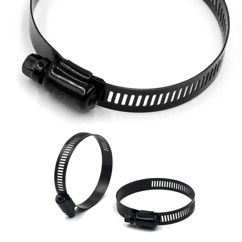 2 Pcs 3 Inch Stainless Steel Adjustable Worm Gear Hose Clamps 52-76mm Range Corrosion Resistant Fuel Line Clamp For Plumbing Automotive And Mechanical Applications Grade 304 Stainless Steel Construction For Superior Corrosion Resistance Black