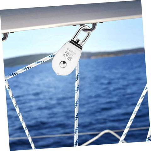 304 Stainless Steel Single Block Pulley 3 Pack Heavy Duty Swivel Pulley for Lifting Rope Pulling and DIY Projects on sailboat