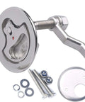 Marine Grade Stainless Steel Boat Cam Latch With Flush Pull Handle And Reinforced Back Plate For Strength, 2.5 Inch Diameter Fits 2 Inch Hole, Saltwater Ready Hatch Latch With Fasteners