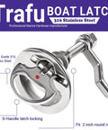 Boat Hatch Latch Pull Stainless Steel 316 Marine Grade Flush Cam Latch With Plate showing locking mechanism