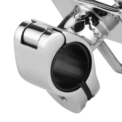 Fishing rod rail mount clamp, 32mm, stainless steel 316, 360° adjustable (close-up view)