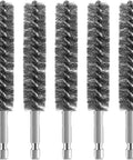 Set of five stainless steel Bore Brush Bristles Wire Brush for Power Drill Cleaning with Hex Shank Handle