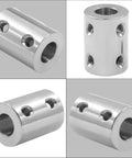 2 Pcs Bore Rigid Coupling Set 8mm to 10mm Shaft Coupler Connector Stainless Steel Coupler Rigid Couplings for 3D Printers Motor Accessories