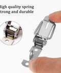 Close-up of 90 Degree Stainless Steel Box Latch Set With Keyhole For Cabinets And Barn Doors showing open latch mechanism.