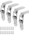 Four sets of 90 Degree Stainless Steel Box Latch Set With Keyhole For Cabinets And Barn Doors, showing screws and latch hardware.