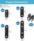 ✝️ 26 Sets Flat Plate Straight Bracket Flat Brace Bracket Stainless Steel, 36mm/46mm/56mm/76mm Wood Brackets with screws