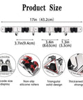 Dimensions and features of Wall Mount Broom And Mop Holder With Five Racks And Four Hooks Stainless Steel Heavy Duty Organizer Self Adhesive