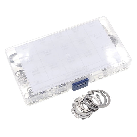 265 Piece Metric Stainless Steel C Clips External Retaining Ring Assortment Kit Includes 15 Sizes With Nominal Diameters 4Mm Through 20Mm For Quick On Hand Fixes Circlips Retaining Rings Automotive Plumbing Machinery Repairs HVAZI in a clear box