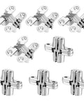 Eight Pack Stainless Steel Hidden Cabinet Hinges One And Three Quarters Inch 180 Degree Invisible Cross Concealed Hinges For Cabinets