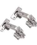 ✝️ 2-Pack 2PCS Cabinet Hinges, Pocket Door Hardware Gate Hinges Easy Install Home Cupboard Folded Kitchen Cabinet 135 Degree, Full Overlay Face Frame Concealed Corner Cabinet Hardware 135° Stainless Steel showing two stainless steel cabinet hinges