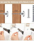 30 Piece Stainless Steel Cabinet Pulls And Knobs Set In Silver Matte Finish with installation instructions for 5 inch drawers and cabinets.