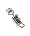 Stainless Steel Adjustable Latch Buckle Cabinet Box Lever Handle Toggle Catch Lock For Doors And Drawers 75 To 95 Mm Range 2 Pack Silver Durable Easy Install For Secure Closure, showing front view