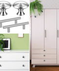 30 Piece Stainless Steel Cabinet Pulls And Knobs Set In Silver Matte Finish Includes 15 Cabinet Pulls And 15 Round Knobs Installed
