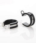 Close-up of two Twenty Pack Half Inch Stainless Steel Cable Clamp With Rubber Cushioned Insulation For Anti Rust Waterproof Conduit Wire Holder Strap Clips
