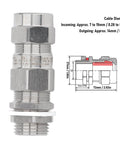 Stainless Steel Cable Gland G1 2 Thread Explosion Proof Sealing Connector for Outdoor Wiring and Cable Projects IP66 waterproof