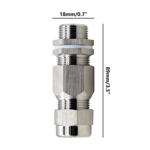 Waterproof Cable Glands And Cord Grip Pass Through Connector For Wire Splices, Glands Joints For Machinery Control Boxes, Stainless Steel, NPT 1-1/2 Inch, 1 Pack, Heavy Duty Outdoor Rated, Easy Install And Sealing, 89mm length, 18mm width