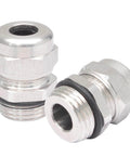 Two Pack NPT Three Quarter Inch Waterproof Stainless Steel Cable Glands For 13 To 18 Millimeter Cables, close-up view