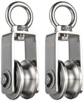 ✝️ Cable Pulley Wheel Stainless Steel, Bearing Inside, Rope Pulley for Pulley System, Gym Equipment, Clothesline, 2 Pack