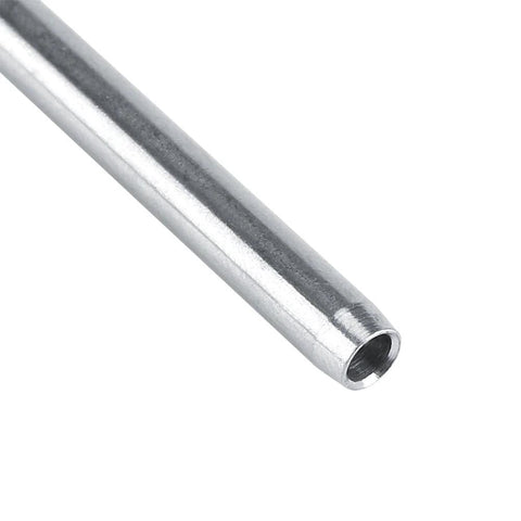 Close-up of stainless steel rod from the Stainless Steel Cable Railing Hardware Kit 10 Pack One Eighth Inch Gauge.