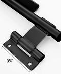 Close-up of robust stainless steel cam bar lock, featuring a 3 1/4 inch hinge, for secure, corrosion-resistant latching.