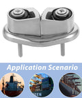 Holibanna stainless steel cam cleat rope snap, marine grade 316, mirror polished deck hardware front view