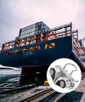 Beavorty stainless steel cam cleat with swivel hinge and leading ring, 316 marine grade, close-up