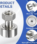 ✝️ uxcell CF18/KR40 X Cam Follower Track Runner Bearing with micro-arc type R500 and hexagon socket features, nylon sealing ring inside